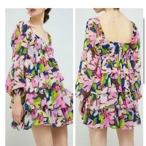 Abercrombie and Fitch Tiered Chiffon Babydoll floral dress